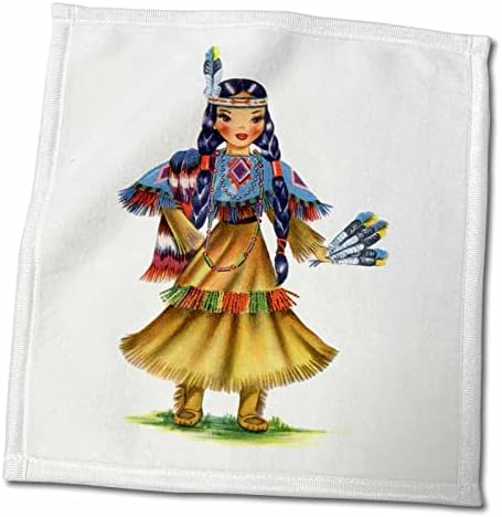 3drose Флорен - Ретро - Печатење на ретро домородно -американска кукла - крпи