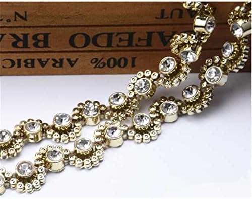 TBGFPO Пластични rhinestones ланец златен цвет за украсување додатоци за украси DIY облека за чевли Додатоци за чевли