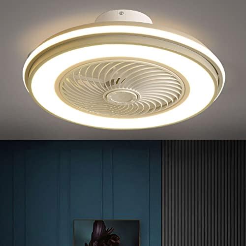 Вентилатор на таванот Wylolik со лесен модерни модерни вентилатор за тавани со далечински управувач Паметно LED затемнето осветлување во