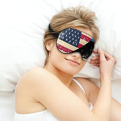 Американска и естонија ретро знаме маска за очите за спиење ноќно слепило со прилагодлива лента за мажи жени кои патуваат јога дремки