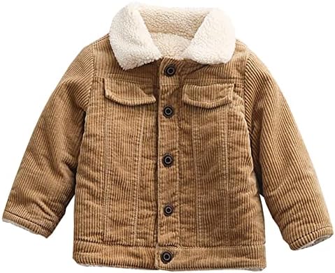 Volunboy бебе момче Кордурој јакна Детето руно Зимско палто дете Шерпа, наредено со топла надворешна облека
