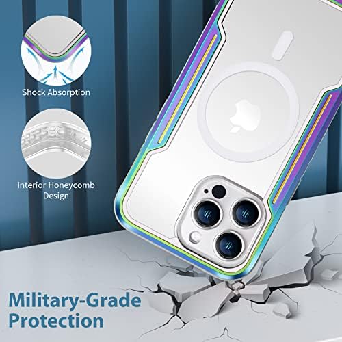 Магнетни Случај за iPhone 13 &засилувач; Iphone 14 Случај, Воена Капка Заштитни Удар, Трајни Алуминиумска Рамка Со Мека Работ, Анти-Пожолтување