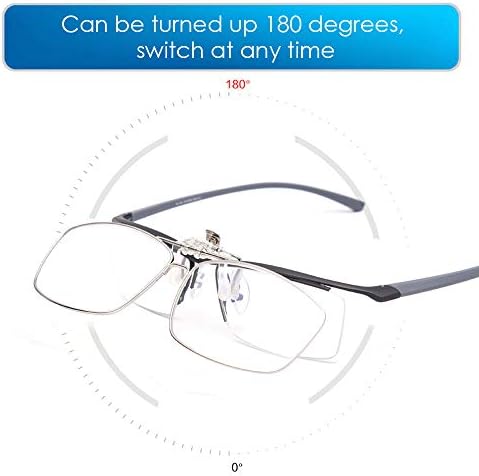 Teraise CLIP на очила за читање со флип-функција метал со целосна рамка исечена на очила за рецепт дизајнирани за читатели на