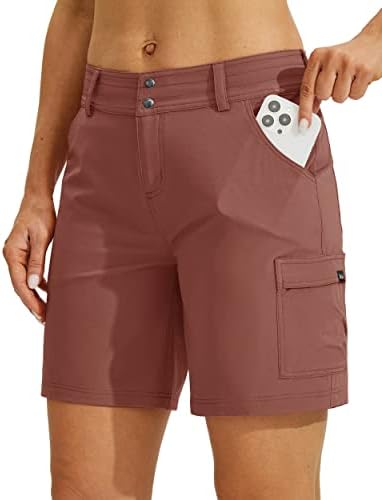 Вилит женски голф пешачење шорцеви бргу суви атлетски шорцеви случајни летни шорцеви со џебови 7 “