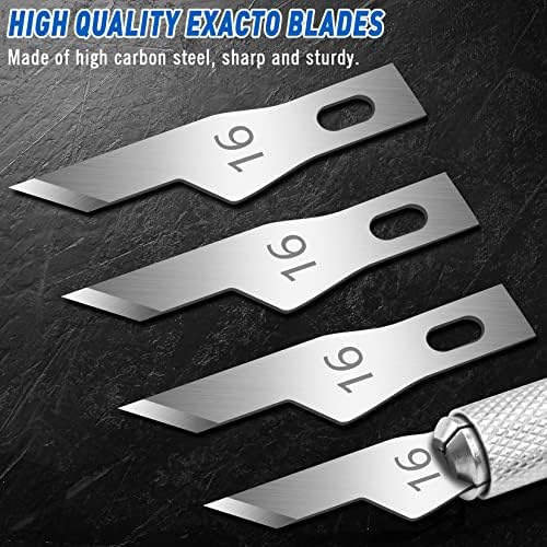 Сет на занаетчиски нож од 16 парчиња со 100 пакувања со ножеви со ножеви со ножеви на пакувања 16, SK5 јаглероден челик токно сечила за