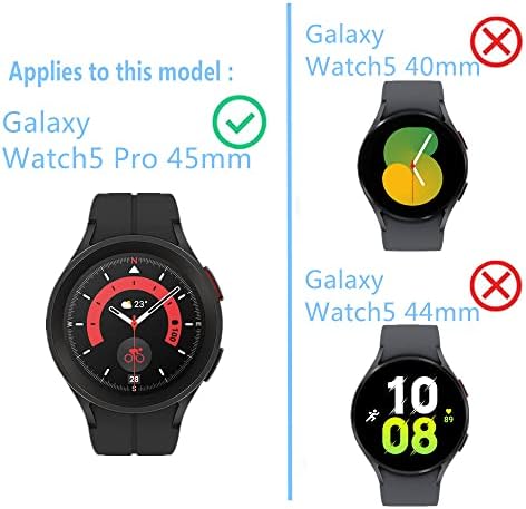 Aemus компатибилен со Galaxy Watch5 Pro 45mm Temented Glass Ectar Prector Smart Watch Protector Anti-Fingerprint Print без меур филм
