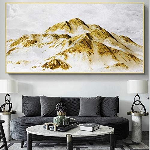 Рачно насликано масло сликарство на платно, модерни слики пејзаж со голема големина нафта за сликање златна планина на платно апстрактни уметнички