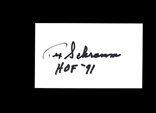Tex Schramm Hand потпишана 3x5 Index картичка Autograph NFL HOF 91 Далас Каубои