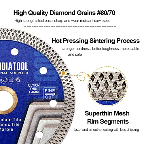 Shdiatool Diamond Saw Saw Blade 4-инчен диск за сечење плочки за порцелански керамички гранит мермер DIA 105мм
