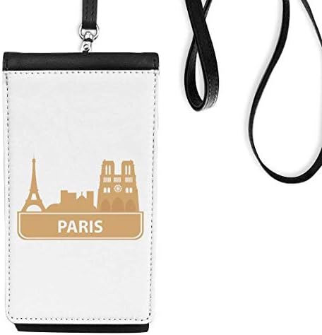 Париз француски жолт обележје телефонски модел на паричник чанта што виси мобилна торбичка црн џеб