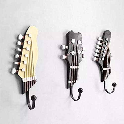 jweemax 3pcs Креативна смола кука, гроздобер гитара во форма на гитара, украсни куки, монтирани куки со тешка смола