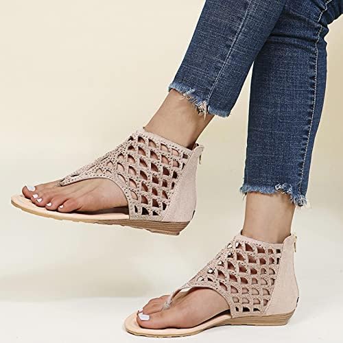 Rhinestone шутираат сандали за дишење за жени, папучи од пети чевли лето моден флип за дами