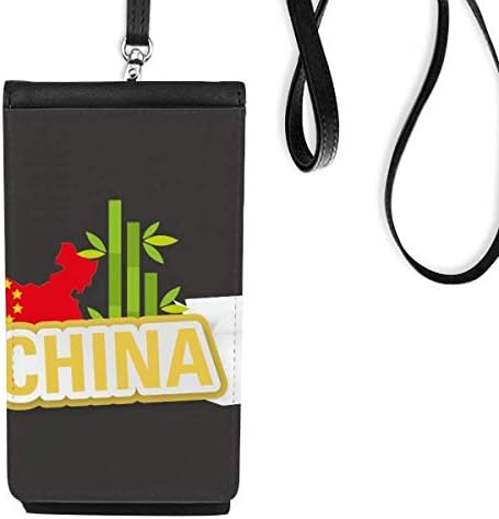 Кина мапа бамбус жолта кинеска градска телефонска чанта што виси мобилна торбичка црн џеб