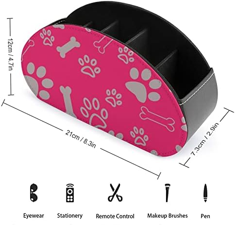 Шепи за кучиња и коски PU кожа далечински управувач за далечински управувачи на кутијата за складирање на бирото со 5 оддели