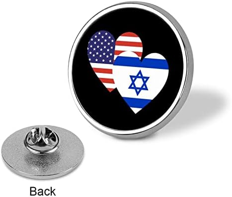 Израелско Американско Знаме На Срцето Емајлирани Иглички Тркалезни Значки За Ревер Со Брош Иглички За Копчиња За Капи Ранци Костуми Декор