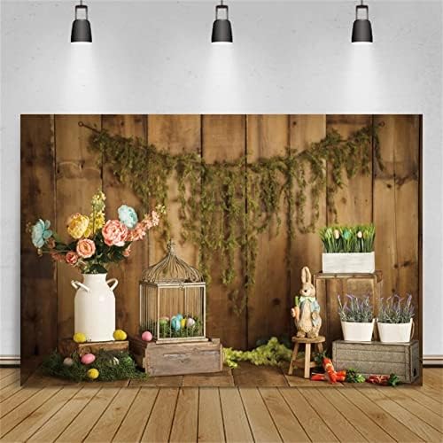 Велигденска фотографија позадина, пролетни цвеќиња, јајца од зајаче, кофа, сив под, се користи за позадина на фотографии, забава за бебиња, декорација на домови