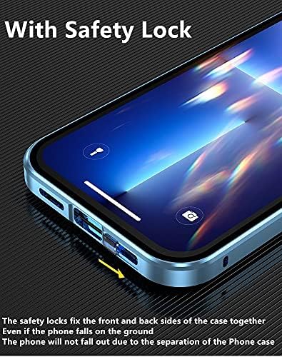 Henghui Заклучување Анти Ѕиркање Случај за iPhone 14 Pro Max Магнетно Стакло Случај Со Заштитник На Објективот На Фотоапаратот Екран