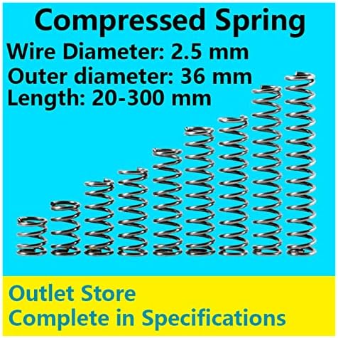 Ахегас Спрингс Компресија пролетна пуштање на пролетен дијаметар на жицата 2,5мм, надворешен дијаметар 36мм, должина 20мм-50мм притисок пролет)