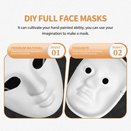 Aboofan 24 парчиња Ноќта на вештерките празно бела хартија маски DIY празни обични маски празна хартија DIY маски DIY маски со