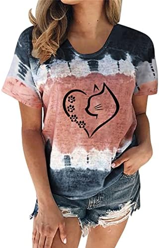 Lumseенски летни врвови, женски крави врвови и сончогледни блузи летни обични маички со кратки ракави маички за жени 1