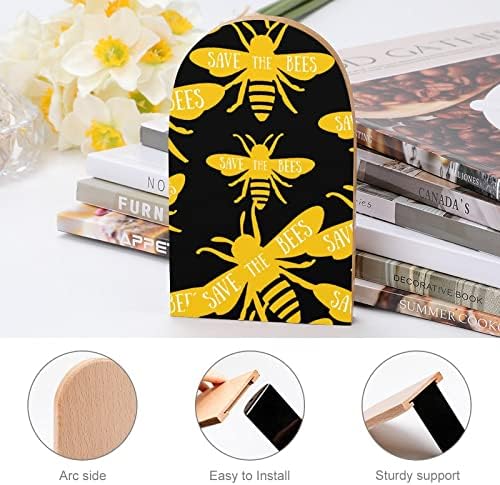Зачувај Ги Пчелите Дрво Книги Тешки Носители На Книги За Полици Декоративна Книга Завршува