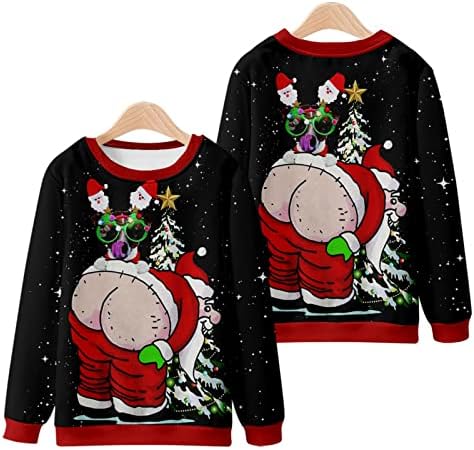 Машки божиќни пуловер за мажите на Синзелиминин, модни новини, 3Д печатени долги ракави, маица со маица со врвови на маицата на вратот,