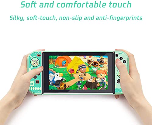 Покрив за заштита на прекинувачот за прекинувач, за контролор на Switch Joy-Con, со заштитник на стаклен екран, отпорен на гребење и абсорбента