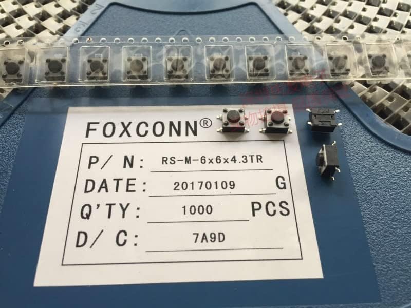 Увезениот прекинувач за тактики на Foxconn FoxConn 6 * 6 * 4.3 лепенка 4 стапки со мал допир.
