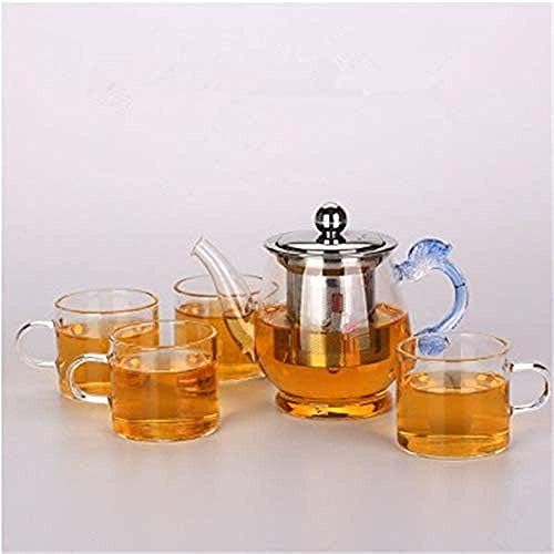 Y-lkun чај поставува стакло S стакло отпорен на топлина стакло од не'рѓосувачки челик филтер за црн чај, сет со чај со чај со висока температура