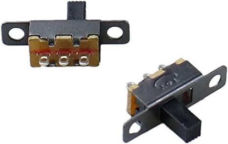 Gooffy Micro Switch 10PCS/Lot 3 Pin 2 Позиција црна мини големина SPDT SLIDE SWITECTES OFF PCB DIY материјал Електрични алатки за лемење SS12F15G
