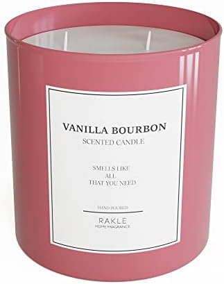 Ракл свеќи за домашни мириси - Ванила бурбон миризлива свеќа 16,9 мл - Премиум соја восок од свеќа со капа за дома, медитација, ароматерапија