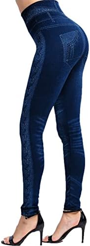 Rue 21 фустани жени еластични фармерки хеланки термички ленти печати имитација на тексас хеланки хулахопки пешачки панталони