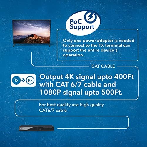 ОРЕИ 1Х4 HDMI 2.0 Продолжувач Сплитер Над CAT5/5e/6 со IR-Max 395 Стапки на 1080p, 2K x 4K @ 30 HZ