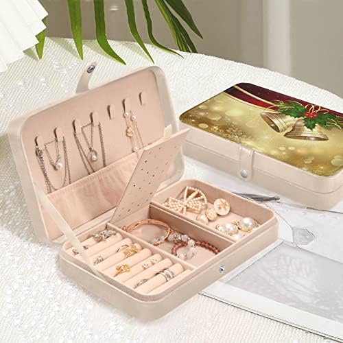 Инвагого Божиќни sвонали мали накит кутија Пу кожен накит Организатор Патување мини подароци кутија за подароци за венчавки