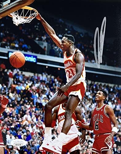 Доминик Вилкинс потпиша автограмиран 8x10 Фото ЈСА автентикација 1 - Автограмирана НБА фотографии