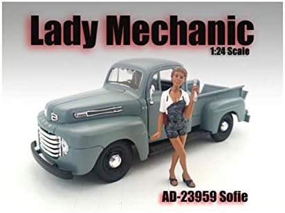 Американска диорама дама механичар софи фигура за 1:24 модели на скала 23959
