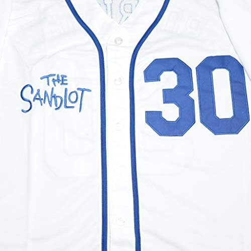 Машката Лукијаомаи 30 The Sandlot Benny The Jet Rodriguez Movie Baseball Jersey го зашија Божиќното лето S-3XL