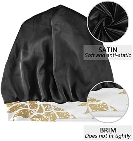 Womenените Beanie Hat Skull Worket Cap, Златен ананас Еластична модерна облека за ноќни капаци за спиење