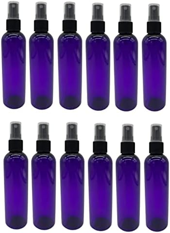 Природни фарми 4 мл виолетова козмо БПА бесплатни шишиња - 12 пакувања со празни контејнери за полнење - есенцијални масла -