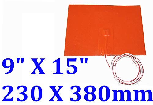 9 x 15 230 x 380mm 120V 500W 3Д печатач загреан кревет CE UL Ul силиконски греење подлога