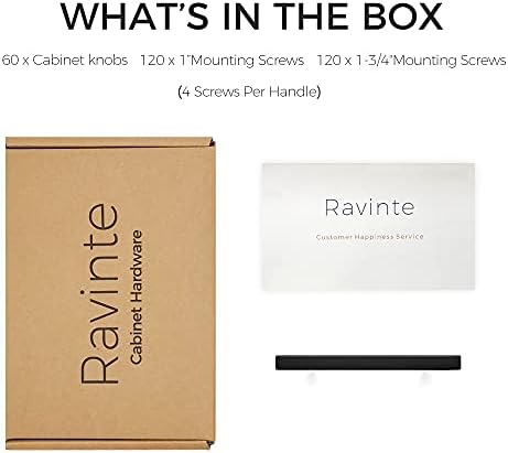 Ravinte 60 пакувања 6 '' квадратни кабинети влече мат црна црна не'рѓосувачка челик кујна фиока ги влече рачките од кабинетот со должина