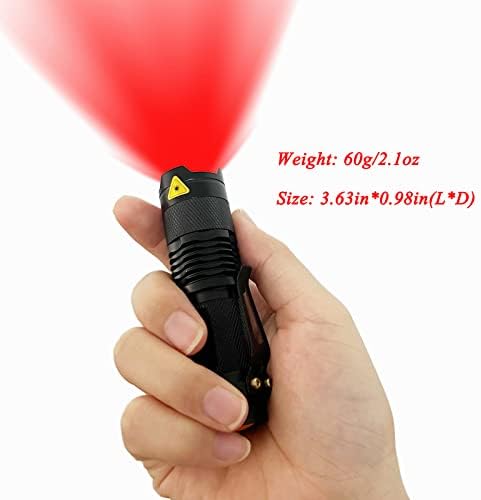 Gaigaimall црвена светлина фенерче 3 режим тактички зумирање LED црвен факел за ноќен вид риболов лов на астрономија астрофотографија