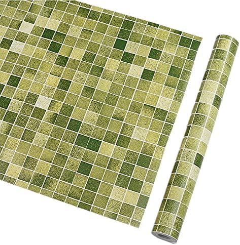 Зелен мозаик самопроизводство на водоотпорни налепници за водоотпорни wallидови за дома, кујна кујна кујна за грб плочки 17,7