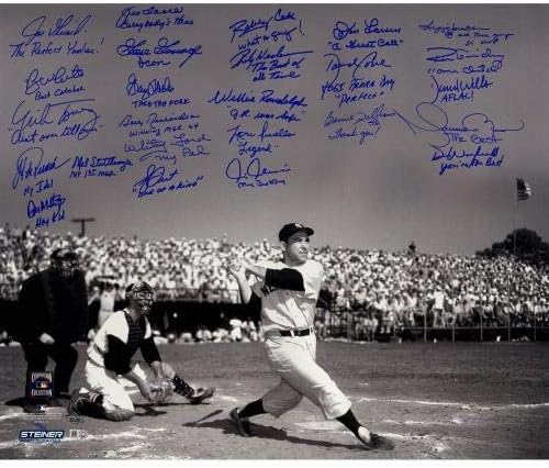 Јоги Бера почит мултивинирана и испишана 20x24 метална фотографија - автограмирани фотографии од MLB