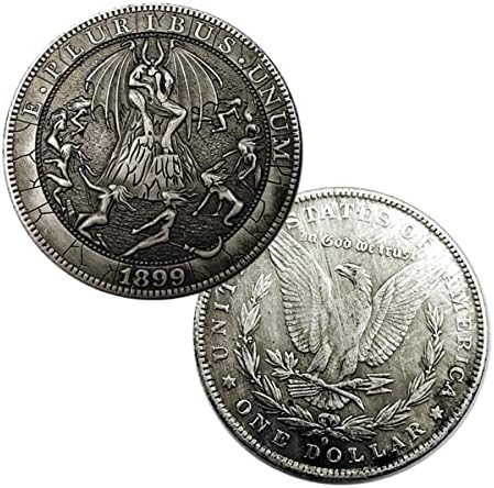 Египетска фараон покровител Сен олеснување скитници Анубис Хорус орел глава ретро сребрен долар монета
