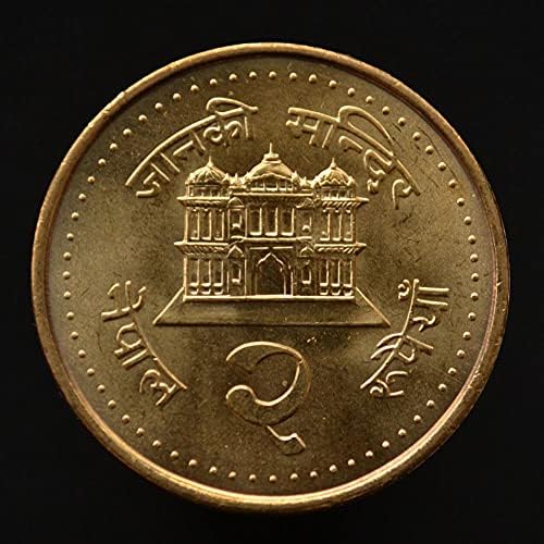 Непалска монета 2 r 卢 I 2003 издание бакар 25мм азиски монети