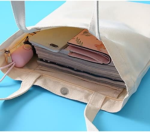 Естетска торба со платно торбичка со внатрешни џебни се справува со еднократна торба за намирници за жени