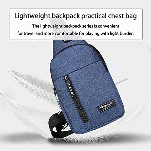 Торба за прашка со крстосница, водоотпорна торба за ранец со прашка со USB порта, повеќенаменски градите со едно рамо на отворено патување