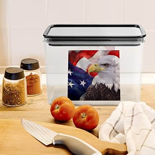 Орел Американско Знаме Контејнер За Складирање Храна Пластични Проѕирни Кутии За Складирање Со Капак За Заптивка