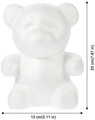 Valiclud 2pcs полистирен пена мечка облици калапи бела DIY занаетчиска пена мечка моделирање за цвеќе уредување на свадбената Божиќна